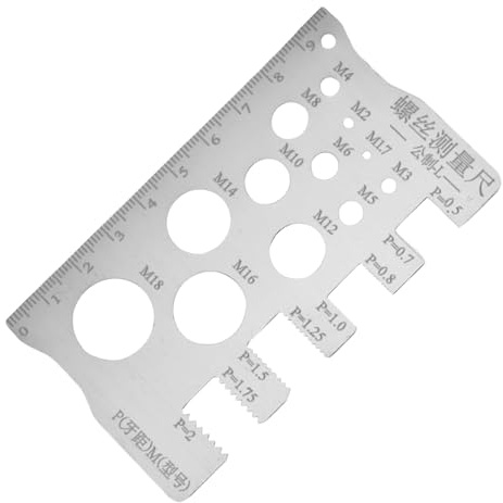 Misuratore di Filettatura | Utensile in Acciaio Inossidabile per Identificazione | Righello Per Misurazione Del Passo - Per L'Industria Dei Bulloni E E Per Le Riparazioni Domestiche