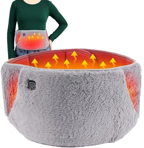 Mineup Manta Eléctrica Lumbar,105x20 cm Cinturón Térmico Lumbar, 3 ajustes de temperatura, Almohadilla Eléctrica Lumbar, Cinturón calefactor para espalda, cuello, hombros y abdomen