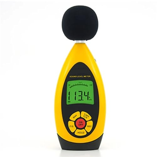 Fonometro, Misuratore di livello sonoro digitale portatile, gamma misura 30 dB ~ 130, precisione +/- 1,5