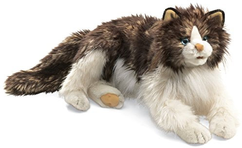 Folkmanis Ragdoll Cat Hand Puppet, Beige/Schwarz/Weiß