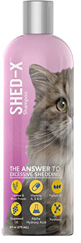 Shed-X Shed Control Shampoo for Cats, 8 oz – Reduce Shedding – Shedding Shampoo Infuses Skin and Coat with Vitamins and Antioxidants to Clean, Release Excess Hair and Exfoliate