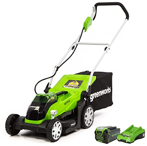 Greenworks 40V 14 Cordless (Push) Lawn Mower (75+ Compatible Tools), 4.0Ah Battery and Charger Included