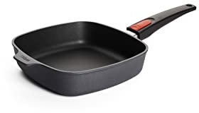 Woll Diamond Lite - Padella quadrata, 22 x 22 cm, altezza 5,5 cm, con manico rimovibile, adatta per vetroceramica, gas, elettrico, alogena, non adatta a induzione, in alluminio pressofuso,