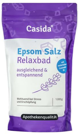 Casida - Sali di Epsom Bagno Lavanda - con naturale di lavanda - magnesio per fare il bagno o per pediluvi - la qualità delle farmacie - 1000g