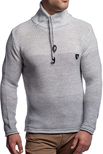 Herren Strick-Pullover mit Stehkragen | Männer Winter Stehkragen-Pullover |stylischer Herren Strick-Pulli | Warmer Männer Pulli Grobstrick | angenehmer Herren Pullover 7576