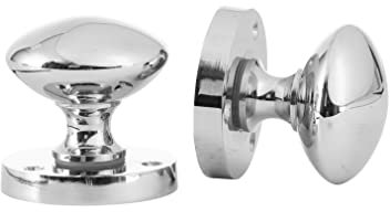 IRONZONE® 5 Sets Mortice Sprung Polished Chrome Classing Door Knob Set Pack Pair (Knob Set) Classic Design for Internal Wooden or Oak Doors Perfect for Any Door