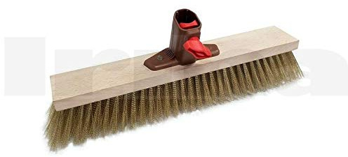 BSD Tête de Balai en Bois avec Poils en Laiton, Tête de Balai en Laiton avec Support Universel - 27cm