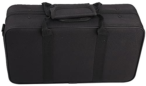 Klarinettentasche, abnehmbarer und verstellbarer doppelseitiger Reißverschluss LADE Black Foam Padded Thickened Oxford Cloth Sotrage Bag mit Riemen für Klarinette Spielzubehör