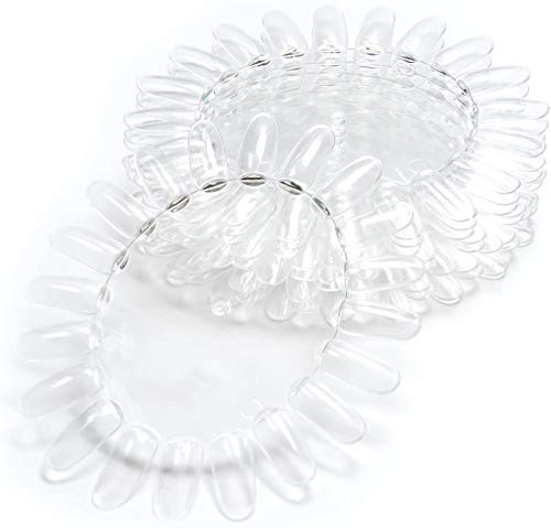 ANCLLO 10 Stück klare Nagellack-Farbkarten Spitzen Rad Probe Tester für Home Salon mit je 20 Nägeln zum bemalen mit UV-Gel Nagellack Nailart, Farbdisplay