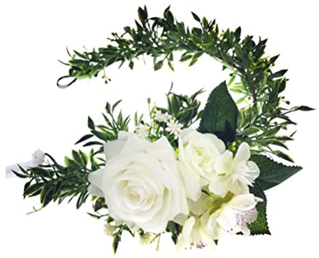Lurrose Blumenstirnband Mit Stoffblumen Rosenkranz Für Damen Blumenhaarband Ohne Allergen Brauthaarschmuck Für Schlichte Hochzeit Blumenkränze Für Mädchen