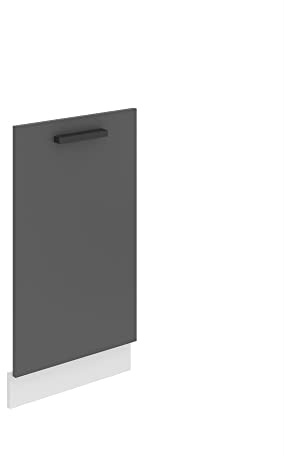 Belini Frontale Lavastoviglie PZ. Pannello Frontale Lavastoviglie Larghezza 45cm Pannello Frontale per Lavastoviglie con Maniglia, Argento Opaco