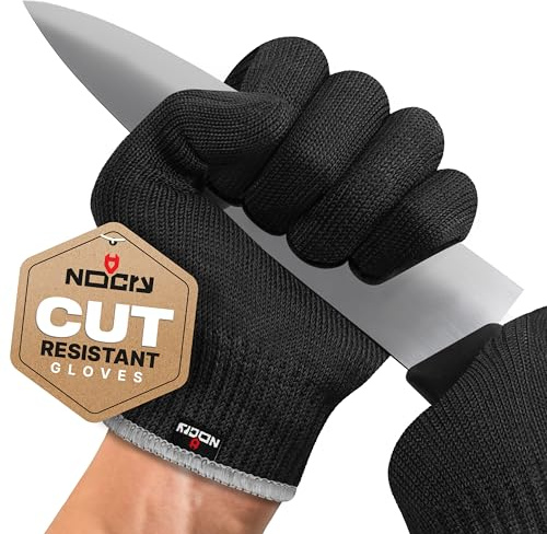 NoCry Premium Cut Resistant Gloves Food Grade — Level 5 Protection; Ambidextrous; Machine Washable; Superior Comfort and Dexterity; Lightweight — Perfect Cutting Gloves or Mandolin Glove