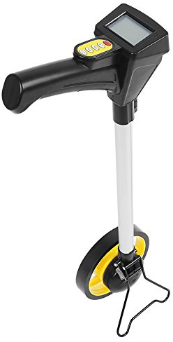 Distancia de distancia, rueda medidora ligera con soporte, medidor plegable con pantalla digital, diámetro de 160 mm, para distancias de 0 a 9,999 metros