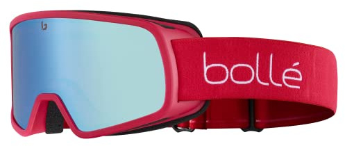 bollé - Nevada Jr, Carmine Red Mat, Azure Cat 2, Small, Snow Goggles, Unisex, Children, 6+