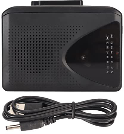 Reproductor de Casete Portátil, Reproductor de Cinta Captura Música de Audio MP3 a Través de USB, Compatible con Reproductor de Casete Personal Estéreo de Radio FM Am con (Negro)