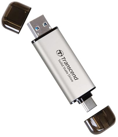 Transcend ESD310 1TB Dual USB-C/A External SSD 1050MB/s Ultra-Fast Drive for iPhone 17/16/15, MacBook, iPad & PC | Fast File Transfer TS1TESD310S
