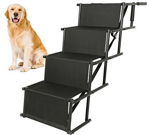 MAYMA Rampe für Hunde, tragbar, Treppe für große und kleine Hunde, Auto, faltbar, für Auto, Sofa oder Bett, rutschfest, belastbar bis 60 kg