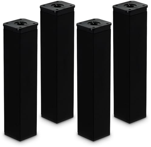 Mavö Möbelbeine 20cm Schwarz Metall 4er Set Num | Möbelfüße eckig, Tischbeine & Ersatzfüße für Schrank, Sofa, Kommode, modern & stabil
