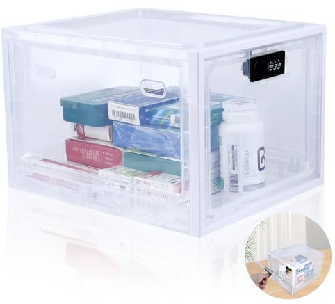 SUKARNE Scatola con Chiusura a Chiave Trasparente per Medicinali e Farmaci