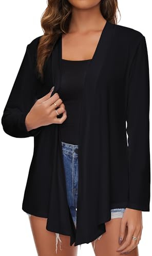 Famrrifuu Cardigan Donna Lungo Giacca Leggero Maniche Lunghe Aperto Davanti Elegante Cardigan Orlo Irregolare