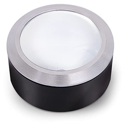 Desktop Reading Magnifier with 3 LED Oversized Dome Handheld Illuminated Glass Portable Cylinder Optical Dome Magnifier for Reading Dome Magnifier Glass- Dome Magnifier Portable Glass