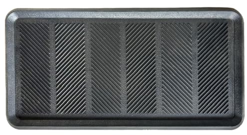 EHC Heavy duty Rubber Boot Tray Mat For Indoor/Outdoor, Home, Garden, Shed, Garage, Floor Carpet protection, Weather Boot Tray-Water Resistant Plastic Utility Shoe Mat, Black, 40x80 cm