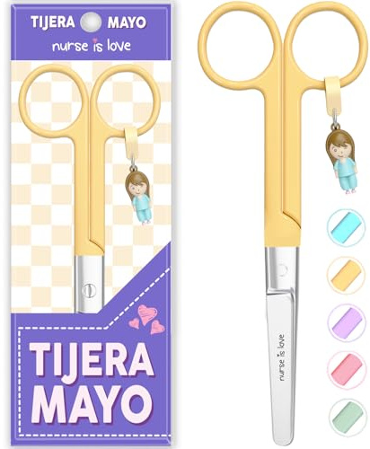 Mayo Ciseaux infirmiere, ciseaux infirmier bout rond | infirmiere accessoires avec motifs uniques à pansement compressif | lames aiguisées inox | idéal trousse de secours