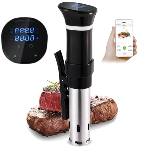 Cuiseur sous vide, machine sous vide 1100 W, chauffage par circulation d'eau 3D et contrôle précis de la minuterie de température, cuisson lente à basse température, contrôle tactile, outils sous vide