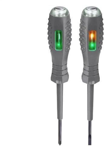 Tournevis Testeur De Tension, 2pièces Détecteur de Tension sans Cont-act, 2 en 1 Tournevis détecteur d'électricité, Outil de tournevis de test de tension, Tournevis Magnétique Lumineux Bicolore