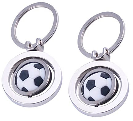 BESPORTBLE 2piezas Llavero De Fútbol Giratorio Colgante De Llave De Balones Para Atletas Obsequio De Recuerdo Para Fanáticos Deportes Eventos Deportivos