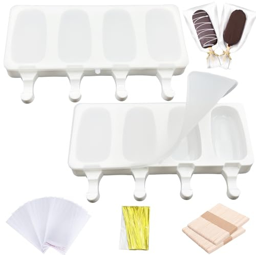 Grandes Moldes Para Helado,Moldes Paletas Chocolate,Moldes de Helado de Silicona,moldes para helados silicona sin bpa para niños,Reutilizable,Aplicar para Hacer forma de helado (C)
