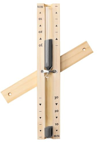 Sauna Hourglass Sand Timer 30 Minute: Rotating Wood Black Clock,Sand Watch 15 Min, Large Reloj De Arena, Heat Resistant Wooden Hour Glass Sandglass for Sauna Room