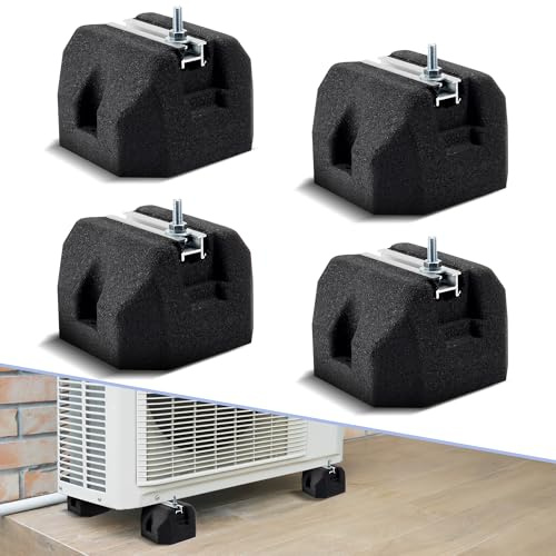 4 Pack Floor Mounting Base Kit for Mini Split Air Conditioner Condensers Heat Pump System, Mini Split Rubber Feet, Heavy-Duty Rubber Anti-Vibration Isolator Mounting Bracket Support Up to 2000 LB