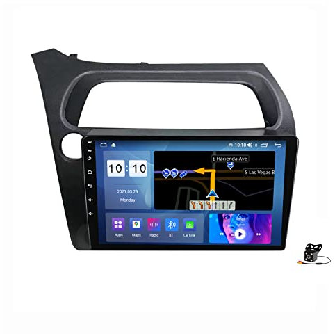 MLXABH 5G WIFI Autoradio Lettore DVD Navigazione GPS per Civic 2006-2011 con Wireless Carplay Android Auto 9'' Touchscreen Android 14 Unità principale Mirrorlink AM/FM BT 5.0 GPS Navi DSP RDS SWC CANB