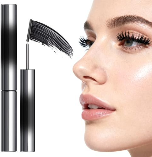 Black 3D Waterproof Hairless Mascara, Washable Ultra-thin Metal, Long Lasting Curl, Curling Mascara, Waterproof Curling Brush, Long Lasting Hairless, Washable Lengthening