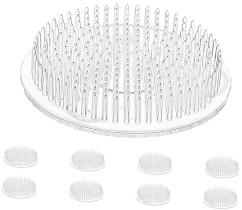 TOYANDONA 9pièces Support pour Épingles à Fleurs Ronds Plastique Transparent avec Ventouse pour Vases et Compositions Botaniques DIY