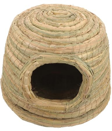 VERDANVERSE Kaninchengrashaus in Nestform für Kaninchen und Hamster | Hellgrün, Grasgeflecht, Versteck und Ruhebereich, Schlichtes Design, für Kleine Tiere