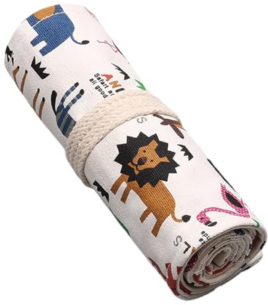 12/24/36/48 Agujero Estuche para Lápices Bolsa de Gran Capacidad Bolsa de Lona Envoltura de Animales Bonitos Rollos de Envoltura de Gran Capacidad, f, 36穴
