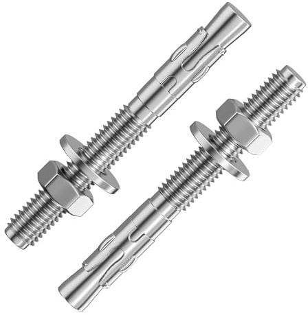 Boltmax 8 Stück Schwerlastanker M10 x 80mm Edelstahl A2 V2A Schwerlastdübel | Bolzenanker M10, Ankerbolzen für Befestigungen in Beton, Schwerlastdübel Beton, Betondübel mit Mutter und Unterlegscheibe