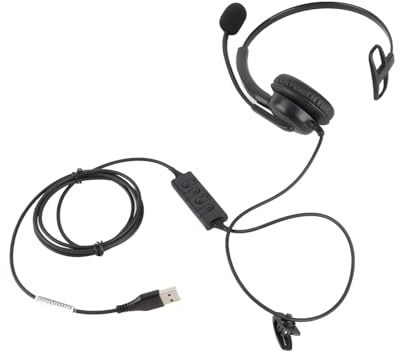 UPALDHOU Callcenter Enkla öronhuvudet Lättvikt Buller Avbrytning med Mikrofon för Kontorsarbetare Abs Svart (USB -gränssnitt)