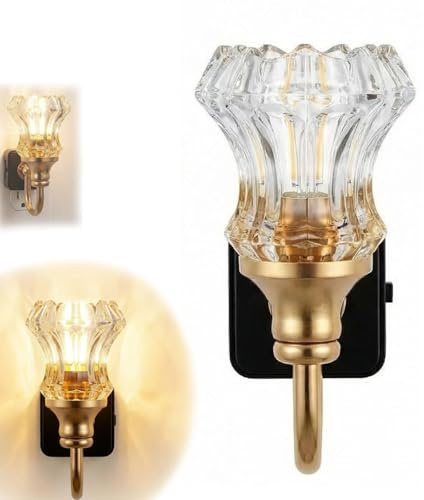 MYIHUIHUI Vela de flores LED, luz nocturna enchufable, luces nocturnas Vintage enchufables en la pared, lámpara cálida, luz nocturna for paredes, dormitorio en casa