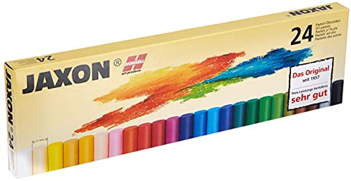 Honsell 47424 - Jaxon Ölpastellkreide, 24er Set im Kartonetui, brillante, lichtechte Farben, ideal für Künstler, Hobbymaler, Kinder, Schule, Kunstunterricht, frei von Schadstoffen