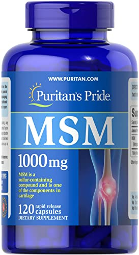 Puritan's Pride Joint Support Formula MSM Rapid Release Capsules, 1000 mg, 120 Count