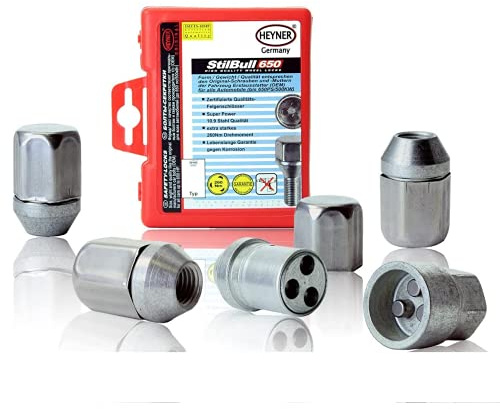 HEYNER Germany Fits Hyundai i30 Models 2007 To 2024 StillBull Locking Wheel Nuts M12x1.5 Set 4 Locks Alloys Antitheft Protection Bolts H1