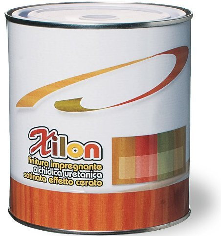 Barniz Sintetico Satinado para madera Xilon Laiv color nogal oscuro 0,750LT.
