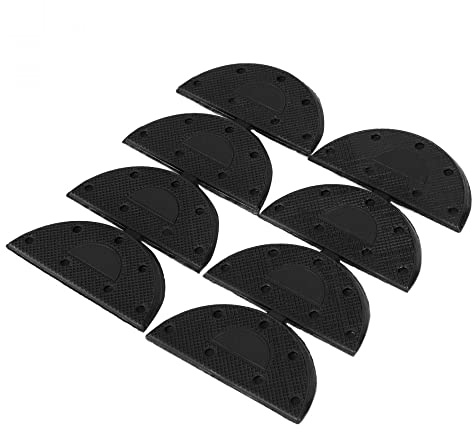 sourcing map Caoutchouc antidérapant Chaussures Bottes Talon unique plaque protection Réparation Robinets tapis Noir 8pcs