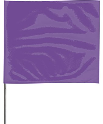 Presco 15 in. Steel Wire Staff Marking Flags [2.5 in. x 3 in. Flag]: 2 in. x 15 in. (Purple) / 12-Flags
