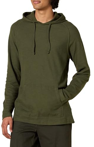 Amazon Essentials Men's Pullover Hoodie, Long-Sleeve Slub Thermal, Olive, Large Tall (Previously GoodThreads)