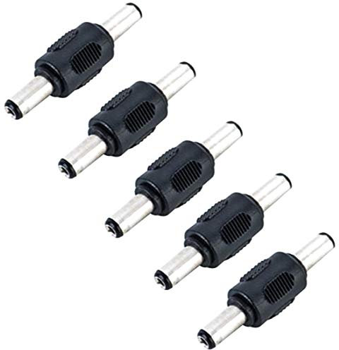 5PCS Lime2018 DC Male to Male Connector 5.5mm x 2.1mm 12V 5A Power Cable Jack Adapter，DC Power Jack Plug Adapter for CCTV Home Security Surveillance