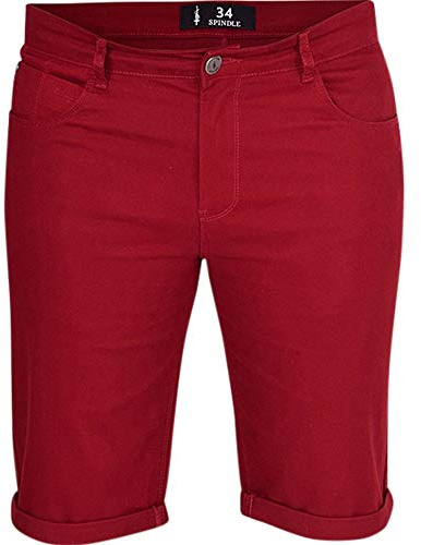 Spindle Mens Chino Shorts - Stretchable - Slim Fit Mens Shorts in Biege, Blue, Red, Black, Grey Mens Summer Shorts Sizes - 30-44 Inch Waist